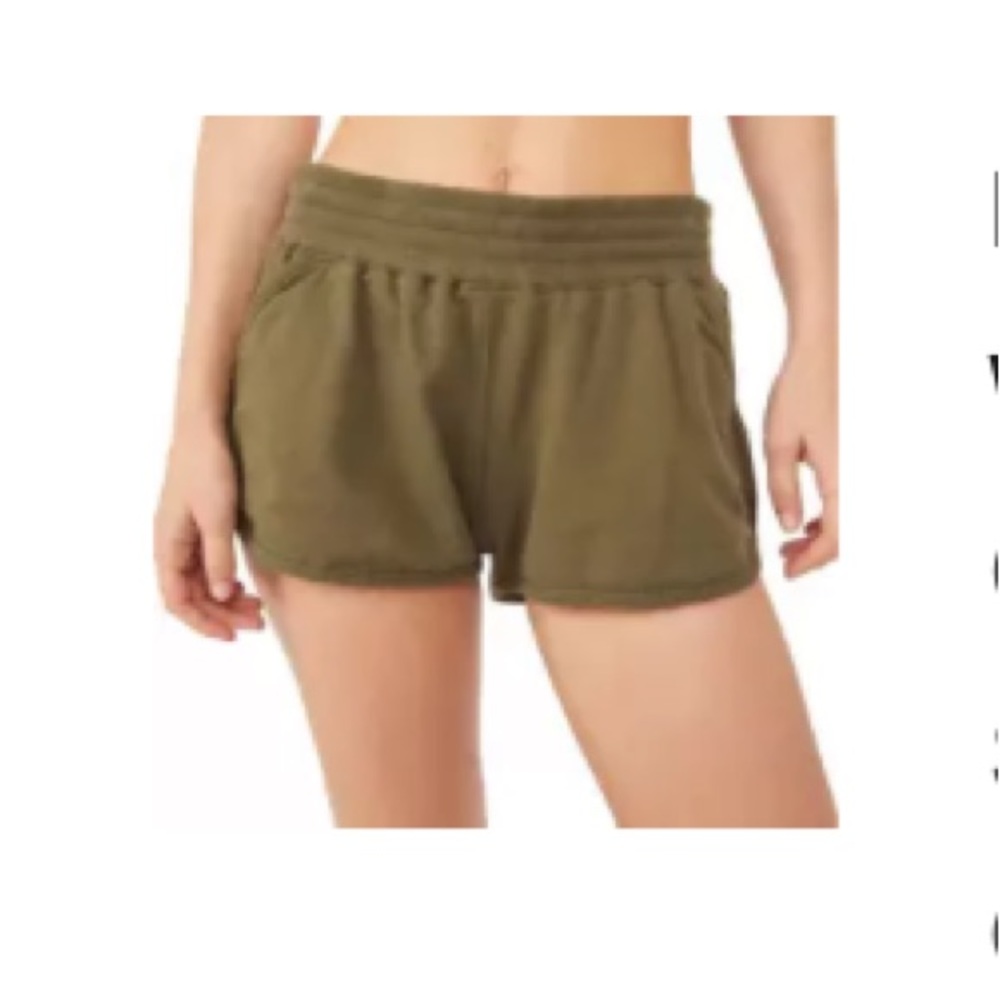 Free People FP Movement  Athletic Shorts Army Green M